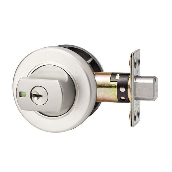 Lockwood 005 Double Cylinder Round Deadbolt Satin Chrome Pearl - The Blue Space