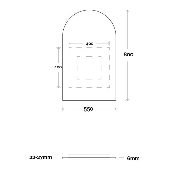 Technical Drawing Marquis Arco Mirror - The Blue Space
