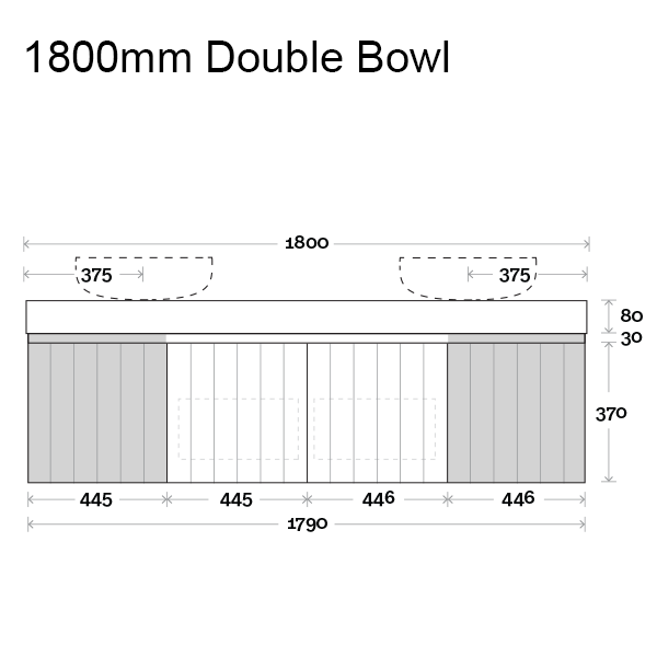 Marquis Chelsea Wall Hung Vanity 1800mm Double Bowl - The Blue Space