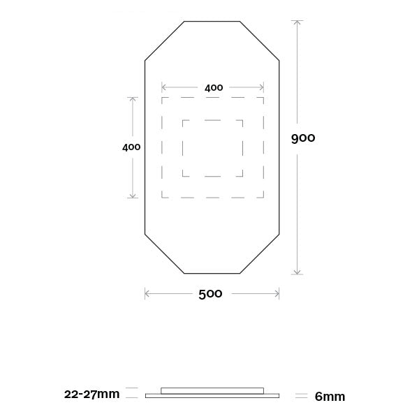 Marquis Otto Mirror Technical Drawing - The Blue Space