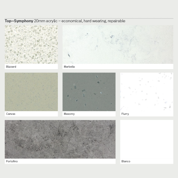 Marquis Symphony Benchtop Finishes - The Blue Space