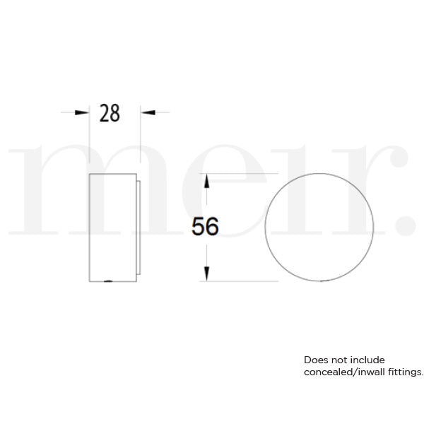 Meir Circular Wall Taps Technical Drawing - The Blue Space