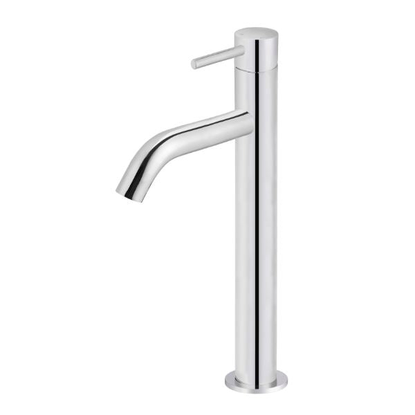 Meir Piccola Tall Basin Mixer - Chrome in side angel view - The Blue Space