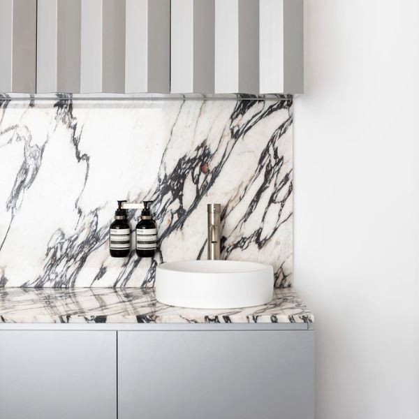 Meir Piccola Tall Basin Mixer in Brushed Nickel features round above counter basin - The Blue Space