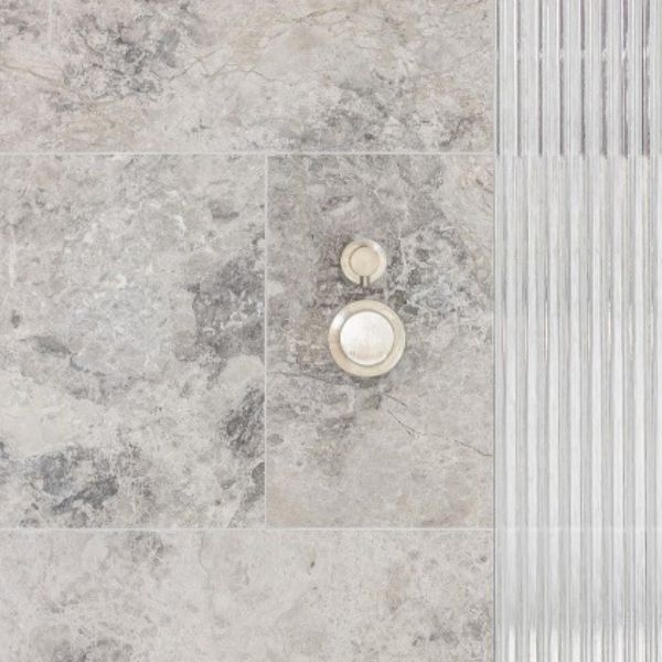 Meir Pinless Round Wall Mixer with Diverter Brushed Nickel in Modern Kitchen Design - The Blue House