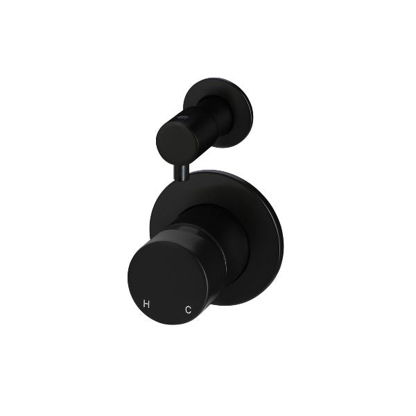 Meir Pinless Round Wall Mixer with Diverter Matte Black