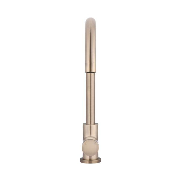 Meir Pinless Round Kitchen Sink Mixer Tap Champagne - The Blue Space