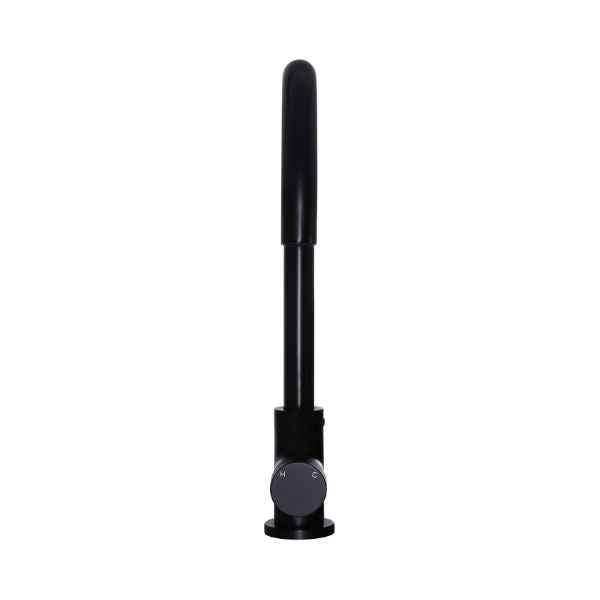 Meir Pinless Round Kitchen Sink Mixer Tap Matte Black - The Blue Space