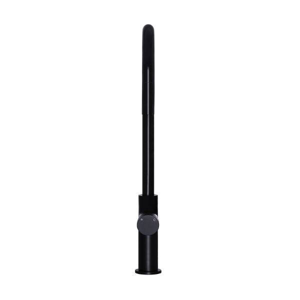 Meir Pinless Round Pull Out Kitchen Sink Mixer Tap Matte Black - The Blue Space