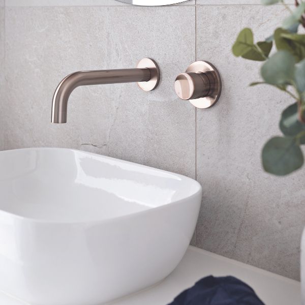 Meir Pinless Round Wall Mixer Champagne - The Blue Space