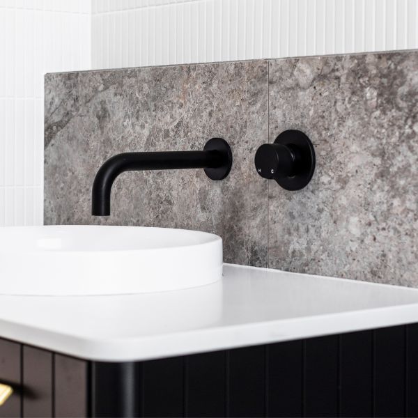 Meir Pinless Round Wall Mixer Matte Black - The Blue Space