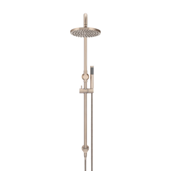 Meir Round Combination Shower Rail 200mm Rose & Hand Shower - Champagne | The Blue Space
