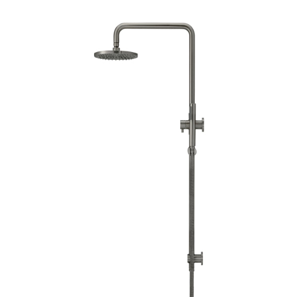 Meir Round Combination Shower Rail 200mm Rose Single Function Hand Shower Shadow - The Blue Space