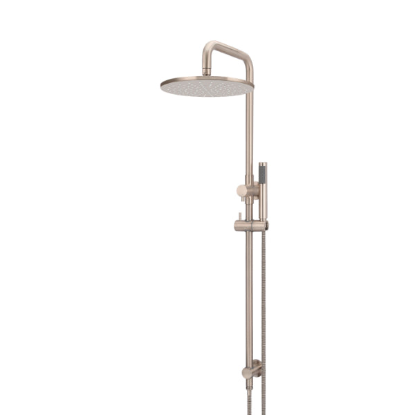 Meir Round Combination Shower Rail 300mm Rose & Hand Shower - Champagne | The Blue Space