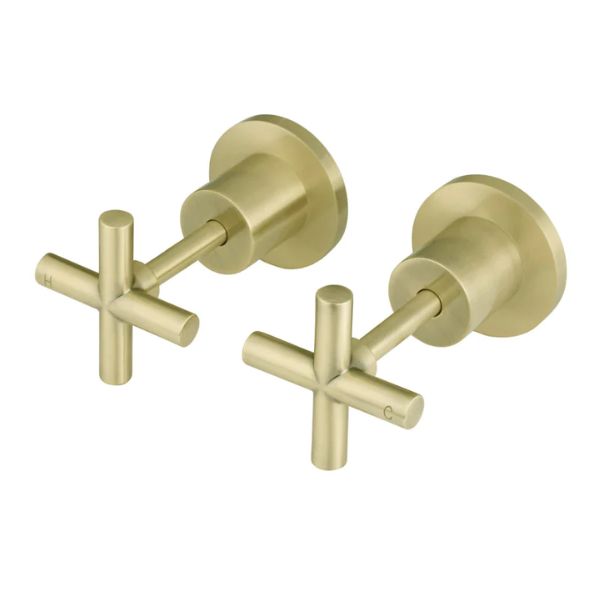 Meir Round Cross Jumper Valve Wall Top Assemblies Tiger Bronze - The Blue Space