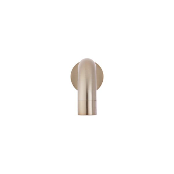 Meir Round Curved 200mm Wall Spout Champagne | The Blue Space
