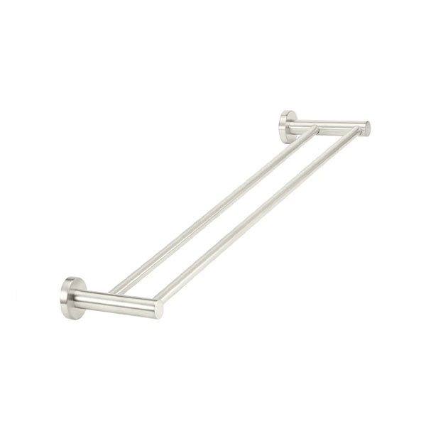 Meir Round Double Towel Rail 600mm Brushed Nickel - The Blue Space
