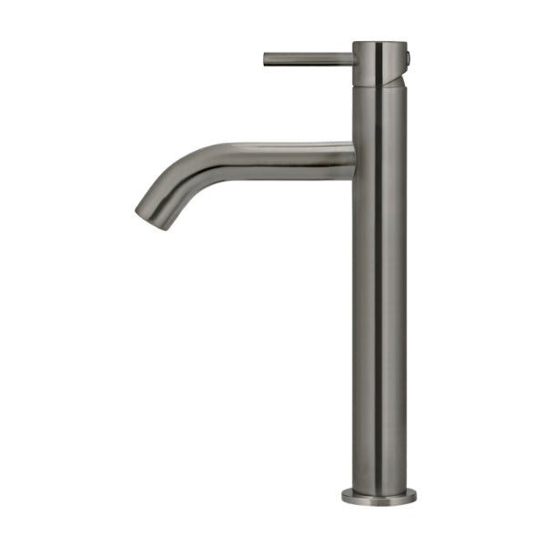 Meir Round Piccola Tall Basin Mixer Tap with 130mm Spout Shadow - The Blue Space