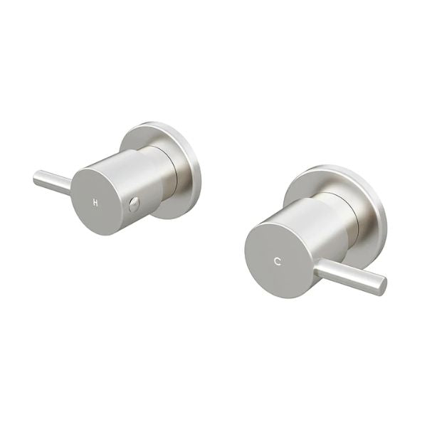 Meir Round Quarter Turn Wall Top Assemblies Brushed Nickel - The Blue Space