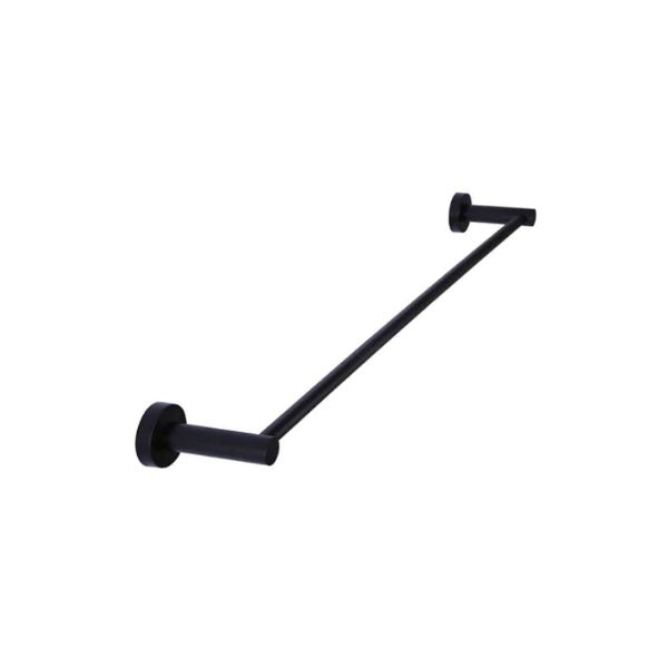 Meir Round Single Towel Rail 600mm Matte Black - The Blue Space