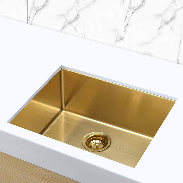 Meir Single Bowl PVD Kitchen Sink 450mm Brushed Bronze Gold - The Blue Space