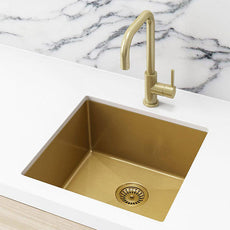Meir Single Bowl PVD Kitchen Sink 450mm Brushed Bronze Gold - The Blue Space