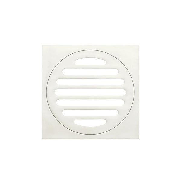 Meir Square Floor Grate Shower Drain 100mm Outlet - Brushed Nickel - The Blue Space