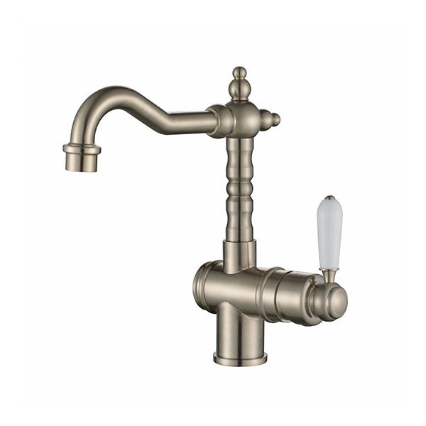 Modern National Bordeaux High Rise Basin Mixer Brushed Nickel