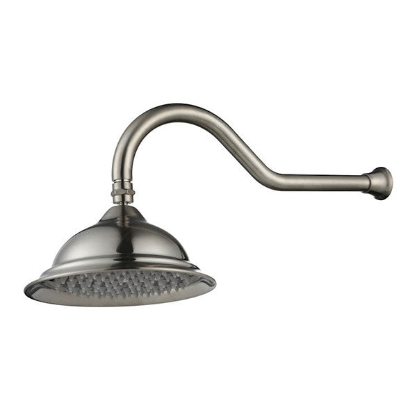 Modern National Bordeaux Shower Arm & Rose Brushed Nickel - Online at The Blue Space