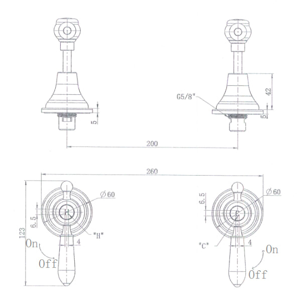Modern National Bordeaux Wall Top Assemblies Technical Drawing - The Blue Space