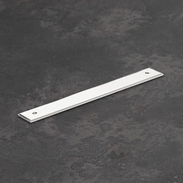 Momo Handles Barrington Backplate to Suit Bar Handle Polished Nickel - The Blue Space