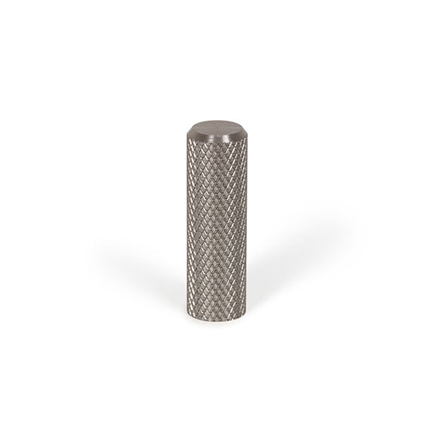 Momo Handles Graf Knurled Cylinder Knob 10mm Dull Brushed Nickel - The Blue Space