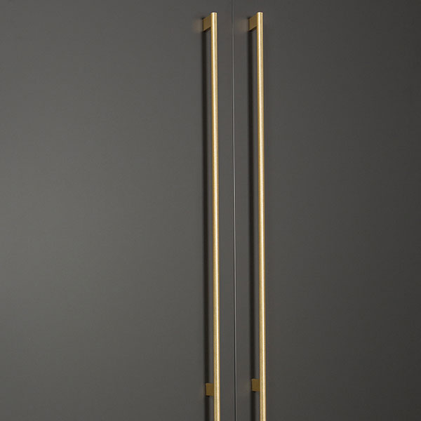 Momo Handles Graf Knurled D Handle Brushed Dark Brass 1178mm - The Blue Space