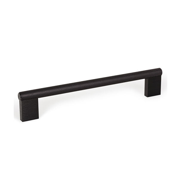 Momo Handles Graf Knurled D Handle Brushed Black 160mm - The Blue Space