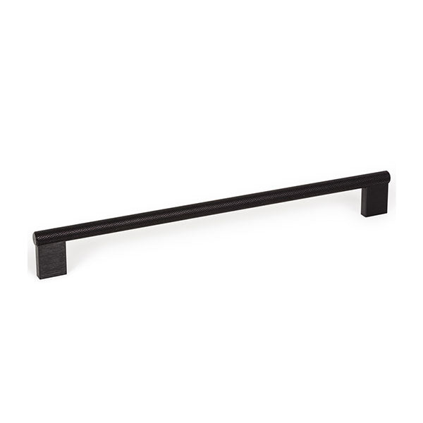 Momo Handles Graf Knurled D Handle Brushed Black 256mm - The Blue Space