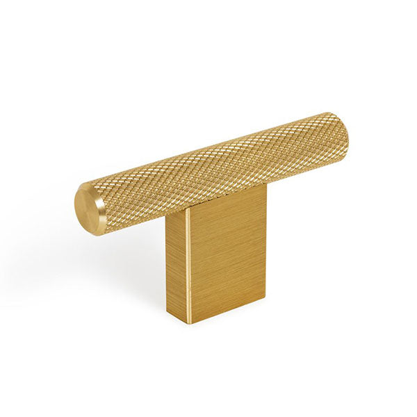 Momo Handles Graf Knurled T Knob 60mm Brushed Dark Brass - The Blue Space