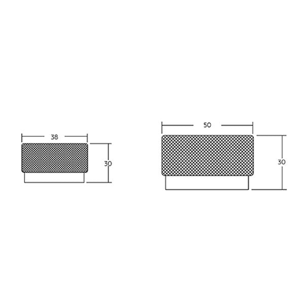 Momo Handles Graf Round Knob Technical Drawing - The Blue Space