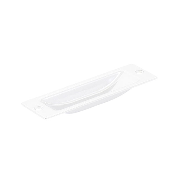 Momo Handles Jena Flush Pull 114mm Matt White - The Blue Space