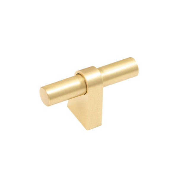 Momo Handles Loreto T Knob 60mm Brushed Matt Brass - The Blue Space