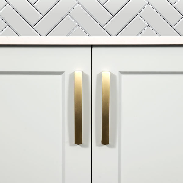 Momo Handles New Hampton D Handle 160mm Matt Brass Lifestyle Image - The Blue Space