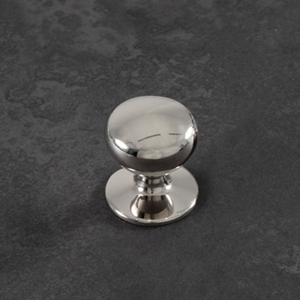 Momo Handles New Hampton Round Knob 32mm Polished Nickel - The Blue Space