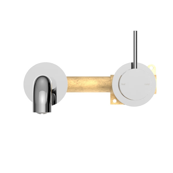 Front Nero Mecca Wall Basin Mixer Sep BP Handle Up 185mm Sp Chrome NR221907D185CH - The Blue Space