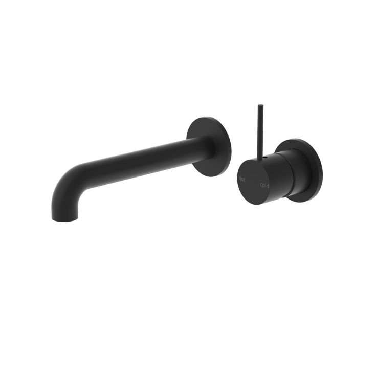 Nero Mecca Wall Basin Mixer Sep BP Handle Up 185mm Sp Matte Black NR221907D185MB - The Blue Space
