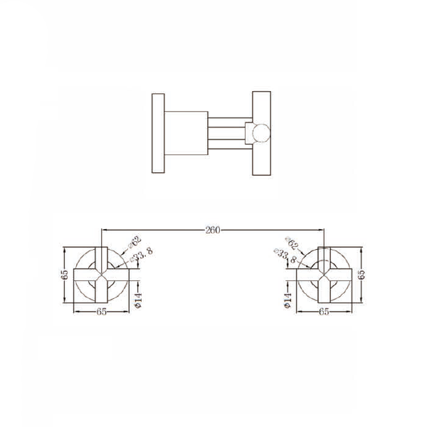 Nero X Plus Wall Top Assemblies - Matte Black Technical Drawing - The Blue Space