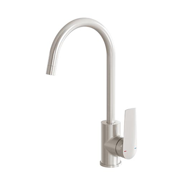 Phoenix Arlo Sink Mixer 200mm Gooseneck Brushed Nickel - The Blue Space