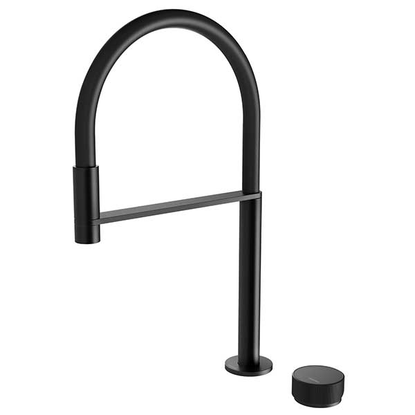 Phoenix Axia Hob Sink Mixer Set Flexible Hose Matte Black - The Blue Space