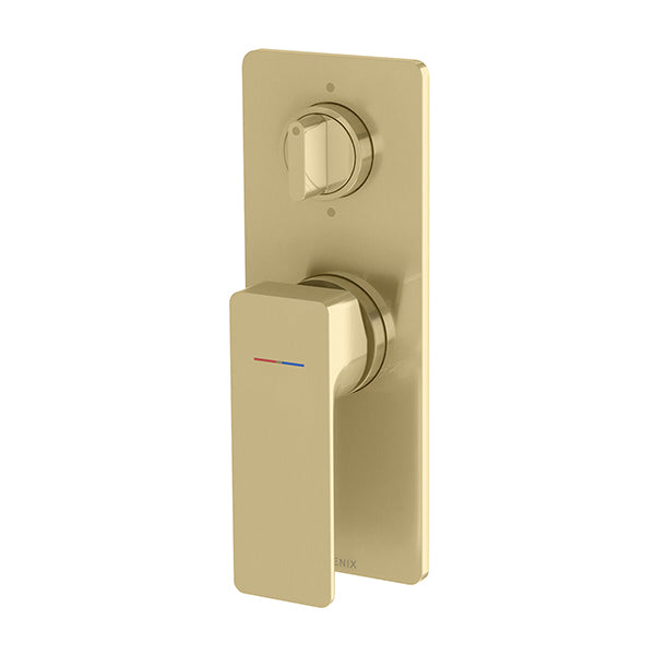 Phoenix Gloss MKII Shower / Bath Diverter Mixer Kit Brushed Gold - The Blue Space