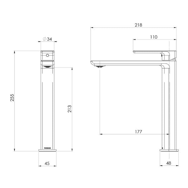Technical Drawing; Phoenix Gloss MKII Vessel Mixer