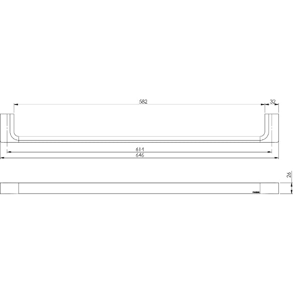 Phoenix Gloss Single Towel Rail - Brushed Carbon