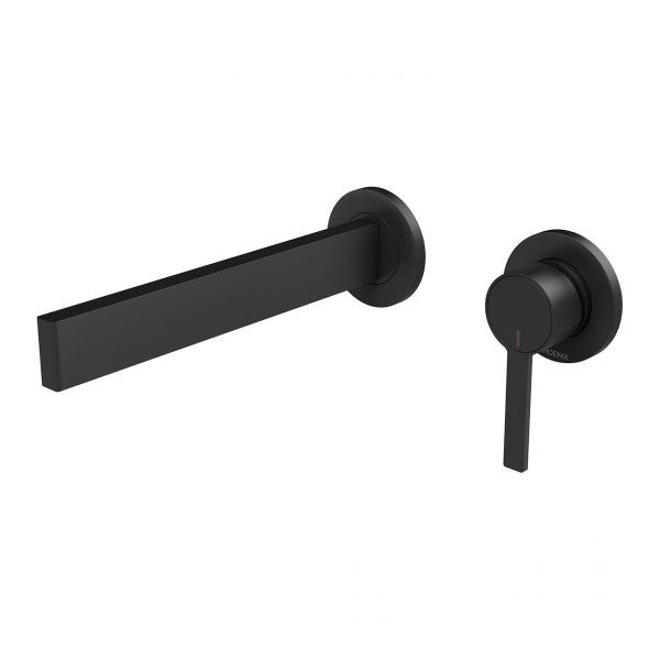 Phoenix Lexi MKII Basin/Bath Wall Mixer Set 200mm Matte Black - The Blue Space